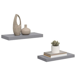 vidaXL Étagères flottantes 2 pcs Gris 50x23x3,8 cm MDF