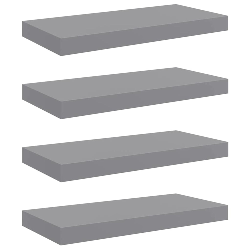 vidaXL Étagères flottantes 4 pcs Gris 50x23x3,8 cm MDF