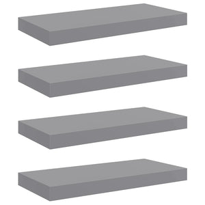 vidaXL Étagères flottantes 4 pcs Gris 50x23x3,8 cm MDF