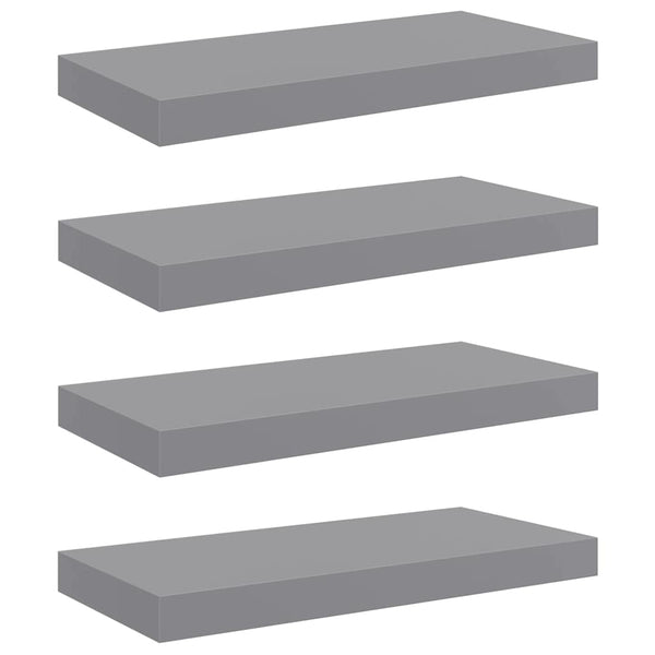 vidaXL Étagères flottantes 4 pcs Gris 50x23x3,8 cm MDF