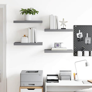 vidaXL Étagères flottantes 4 pcs Gris 50x23x3,8 cm MDF