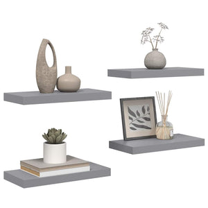 vidaXL Étagères flottantes 4 pcs Gris 50x23x3,8 cm MDF