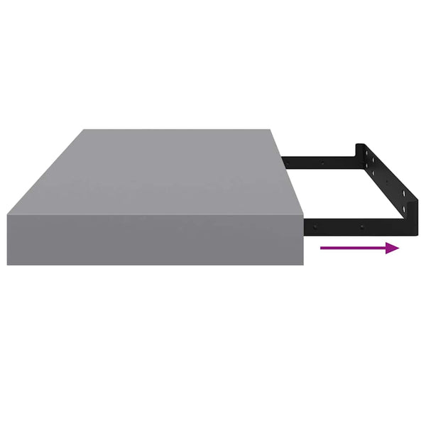 vidaXL Étagères flottantes 4 pcs Gris 50x23x3,8 cm MDF
