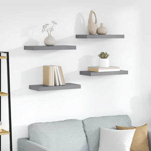 vidaXL Étagères flottantes 4 pcs Gris 50x23x3,8 cm MDF