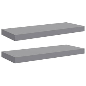 Schwebende Wandregale, Grau, 2er-Set