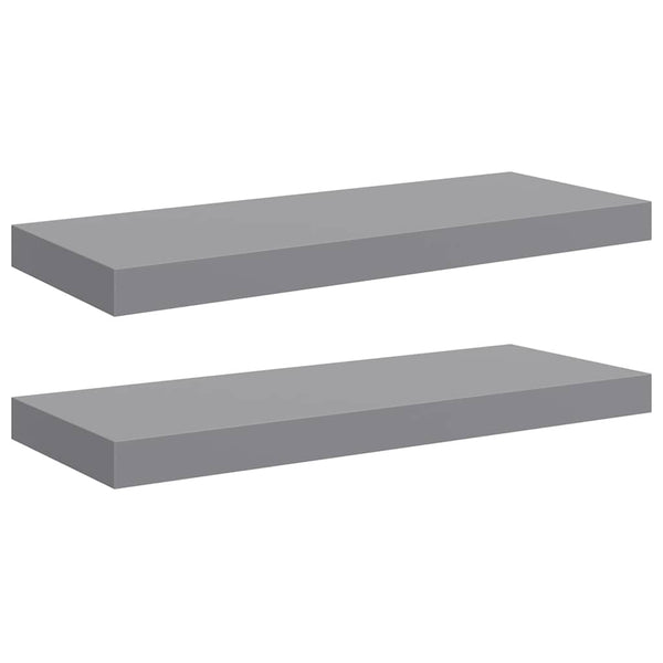Schwebende Wandregale, Grau, 2er-Set