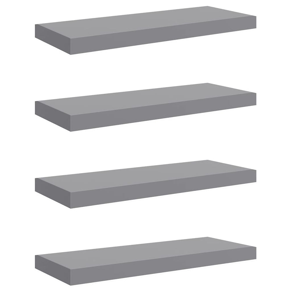vidaXL Étagères flottantes 4 pcs Gris 60x23,5x3,8 cm MDF