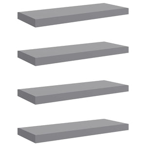 vidaXL Étagères flottantes 4 pcs Gris 60x23,5x3,8 cm MDF