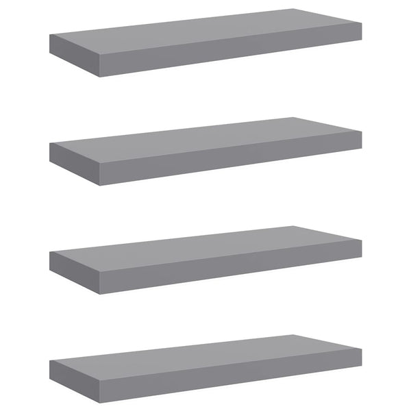 vidaXL Étagères flottantes 4 pcs Gris 60x23,5x3,8 cm MDF