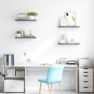 vidaXL Étagères flottantes 4 pcs Gris 60x23,5x3,8 cm MDF