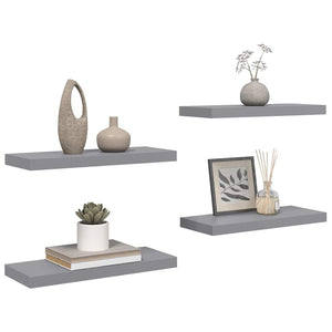 vidaXL Étagères flottantes 4 pcs Gris 60x23,5x3,8 cm MDF