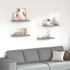 vidaXL Étagères flottantes 4 pcs Gris 60x23,5x3,8 cm MDF