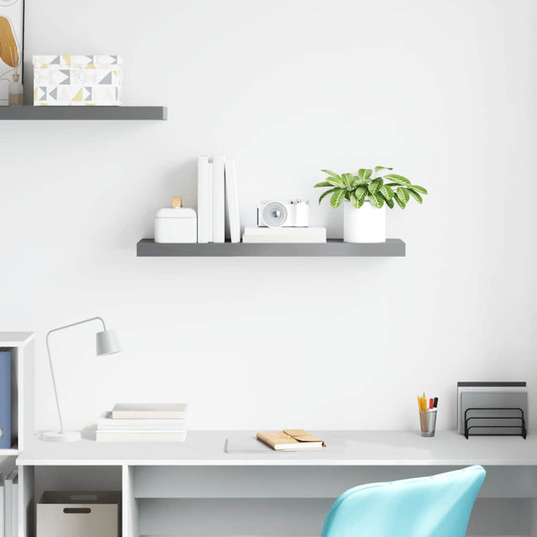 vidaXL Étagère murale gris 80x23,5x3,8 cm MDF