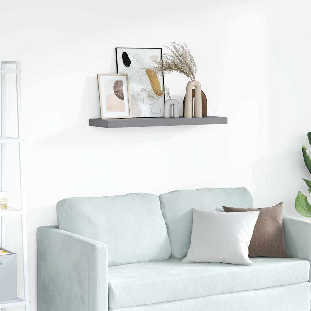 vidaXL Étagère murale gris 80x23,5x3,8 cm MDF