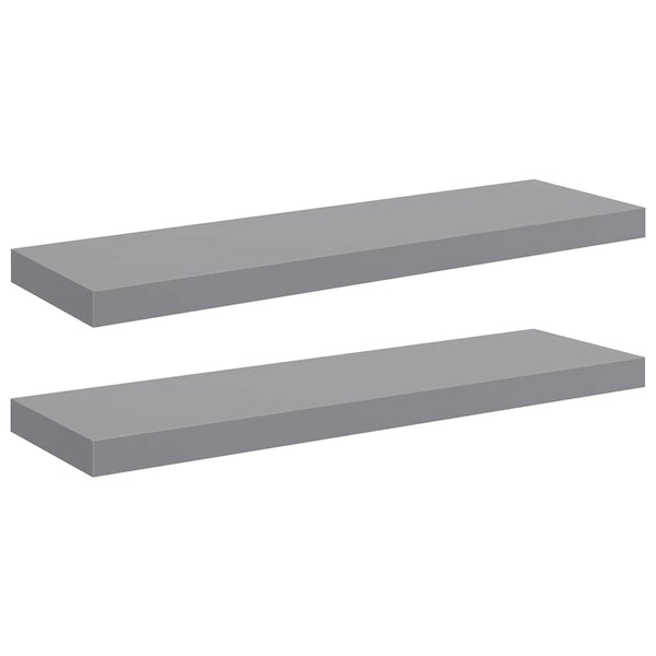 vidaXL Étagères murales flottantes 2 pcs Gris 80x23,5x3,8 cm MDF