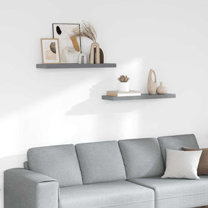 vidaXL Étagères murales flottantes 2 pcs Gris 80x23,5x3,8 cm MDF