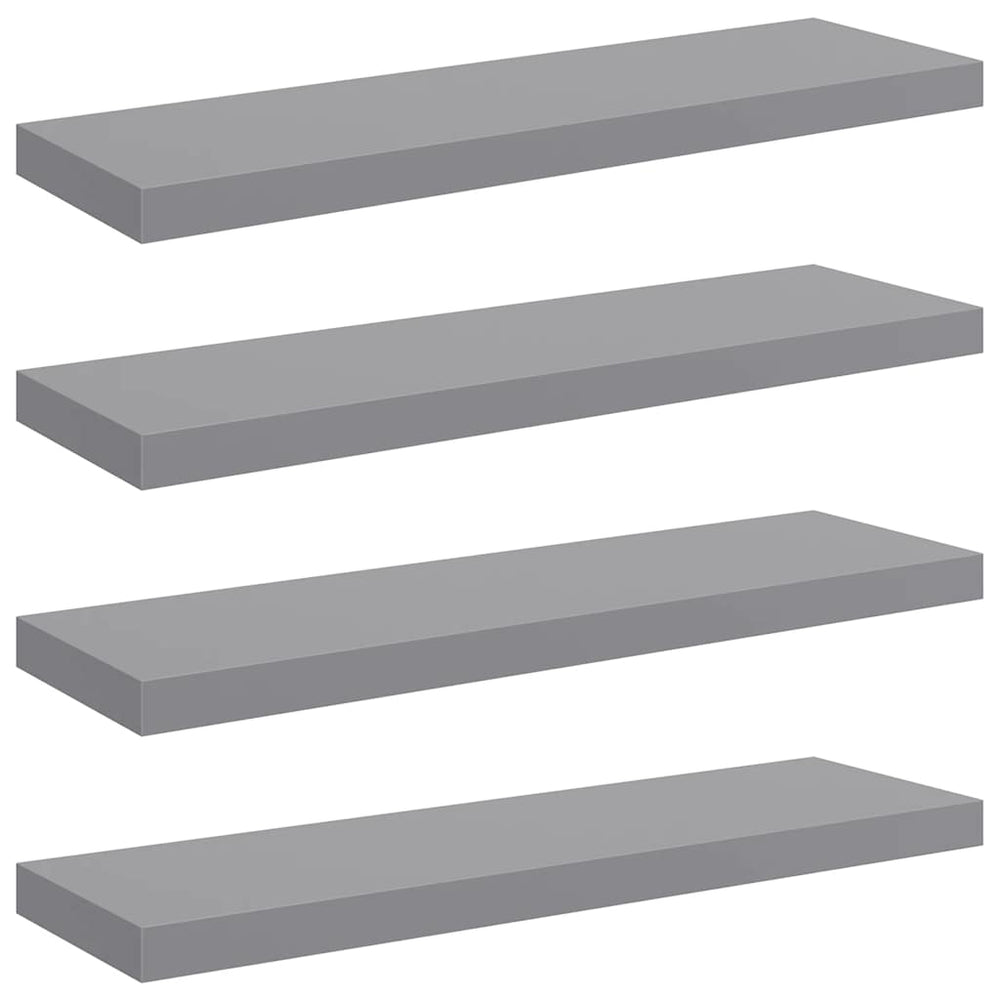 vidaXL Étagères flottantes 4 pcs Gris 80x23,5x3,8 cm MDF