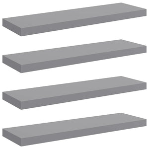 Schweberegale, 4er Set, Grau, 80cm