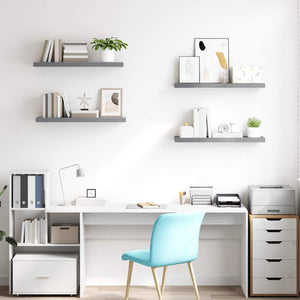 Schweberegale, 4er Set, Grau, 80cm