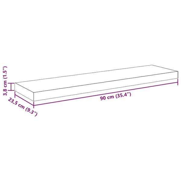 vidaXL Étagère murale gris 90x23,5x3,8 cm MDF