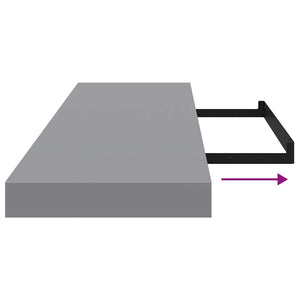 vidaXL Étagère murale gris 90x23,5x3,8 cm MDF