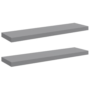 Schwebende Wandregale, Grau, 90cm, 2er-Set