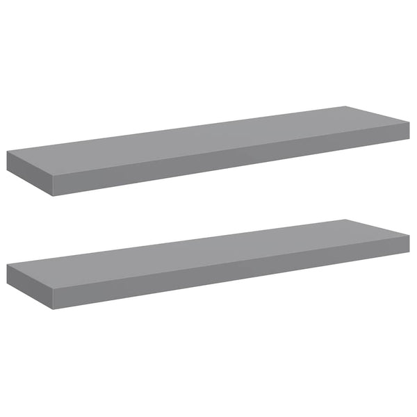 Schwebende Wandregale, Grau, 90cm, 2er-Set