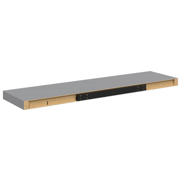 Schwebende Wandregale, Grau, 90cm, 2er-Set