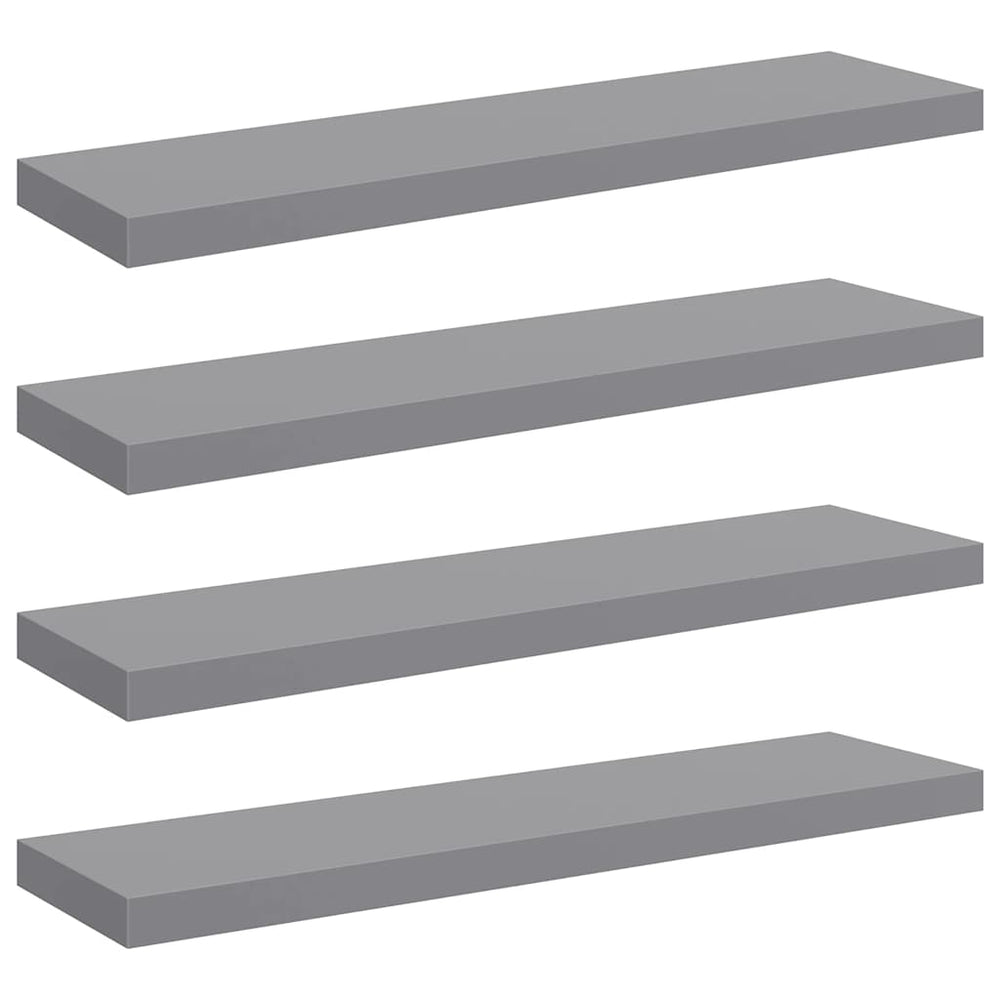 vidaXL Étagères murales flottantes 4 pcs Gris 90x23,5x3,8 cm MDF