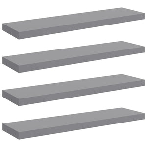 Schwebende Wandregale, 4er Set, Grau, 90cm