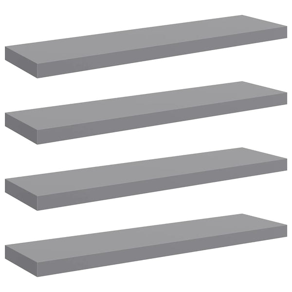 Schwebende Wandregale, 4er Set, Grau, 90cm