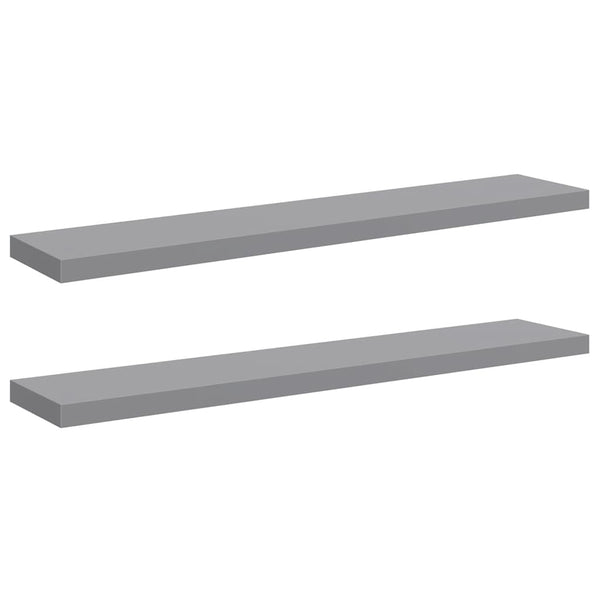 Schwebende Wandregale, Grau, 120 cm, 2er-Set