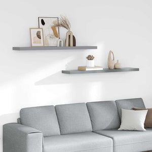 Schwebende Wandregale, Grau, 120 cm, 2er-Set