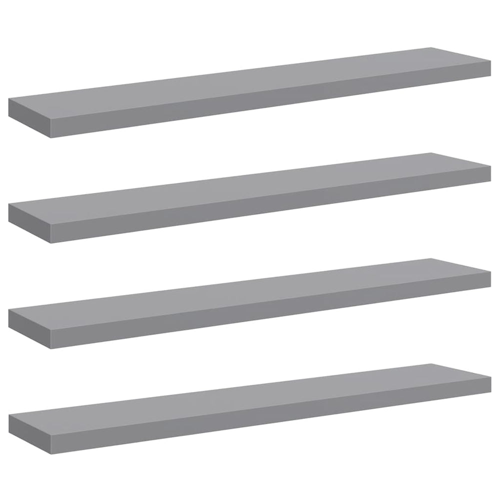 vidaXL Étagères murales flottantes 4 pcs Gris 120x23,5x3,8 cm MDF
