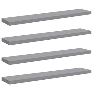 Schwebende Wandregale, 4er Set, Grau, 120cm