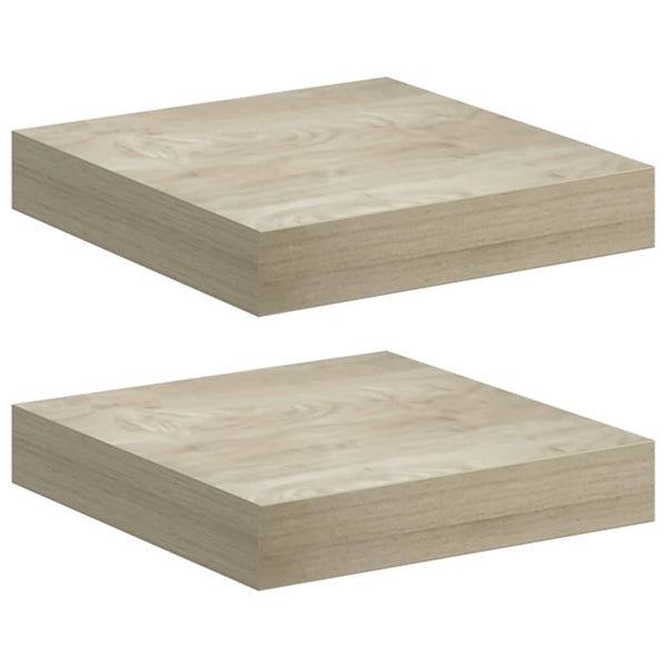 Schwebende Wandregale, 2er Set, Eiche