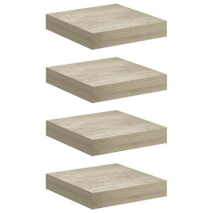 Schwebende Wandregale, 4er Set, Eichefarben