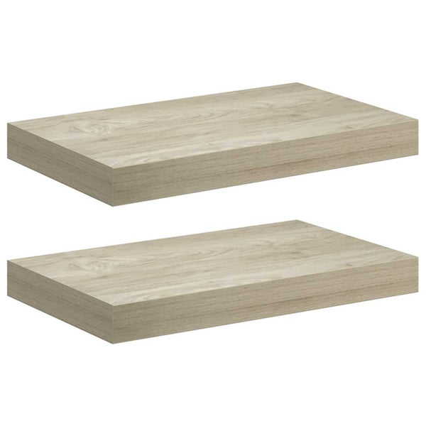 Schwebende Wandregale, Eichefarben, 2er-Set