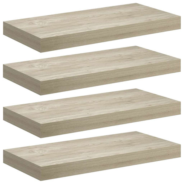 Schwebende Wandregale, 4er Set, Eiche 50x23cm