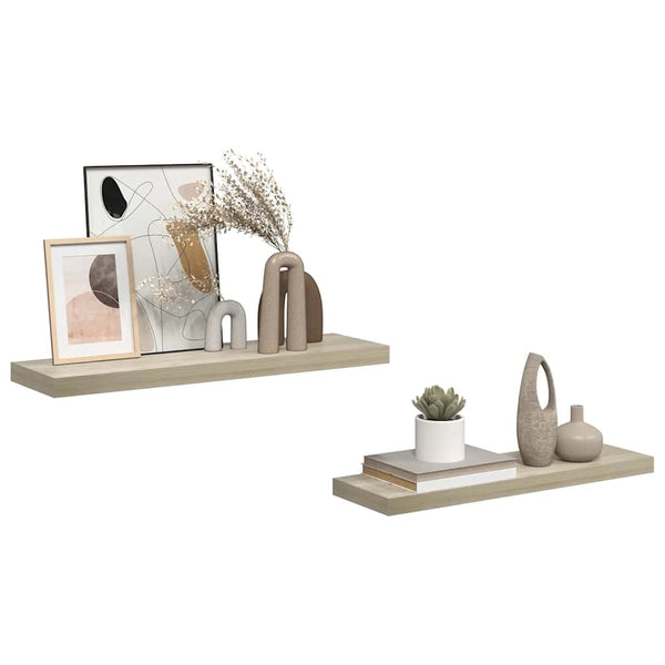 vidaXL Étagères flottantes 2 pcs Aspect chêne 80x23,5x3,8 cm MDF