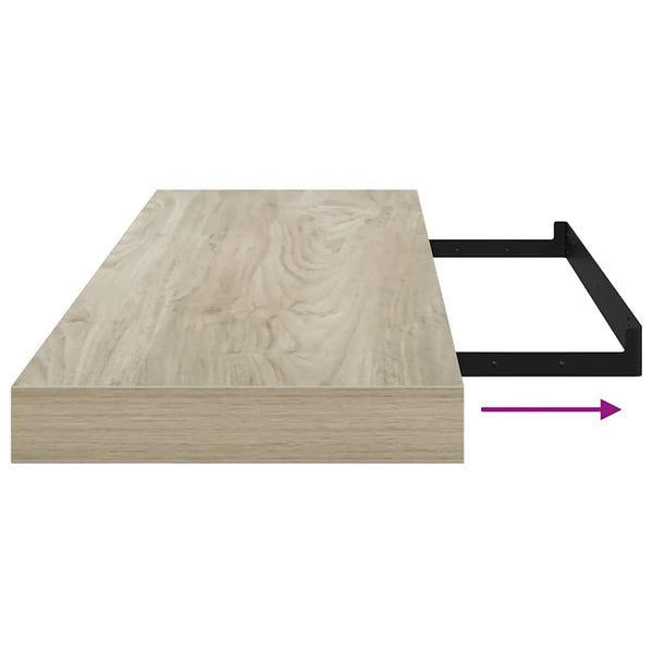 vidaXL Étagères flottantes 2 pcs Aspect chêne 80x23,5x3,8 cm MDF