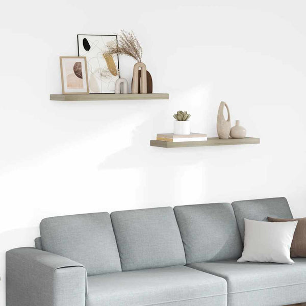 vidaXL Étagères flottantes 2 pcs Aspect chêne 80x23,5x3,8 cm MDF