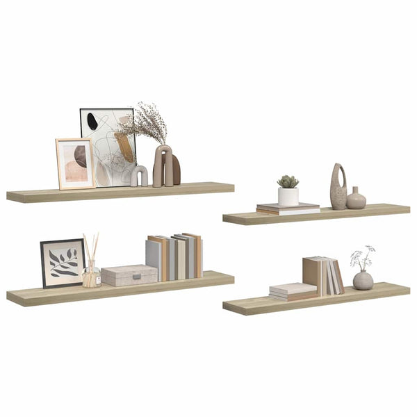 vidaXL Étagères murales 4 pcs Aspect chêne 120x23,5x3,8 cm MDF