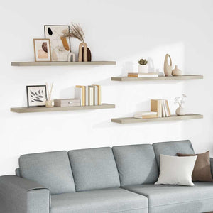 vidaXL Étagères murales 4 pcs Aspect chêne 120x23,5x3,8 cm MDF