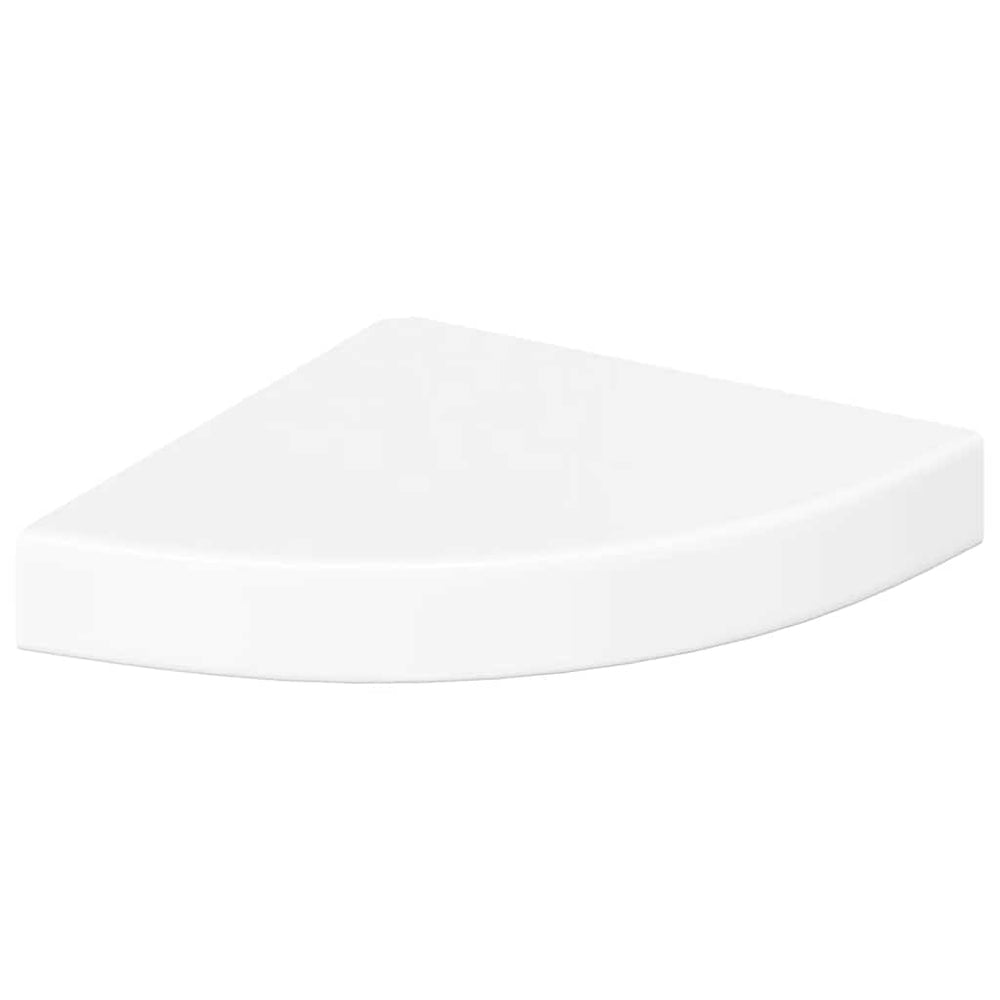 vidaXL Étagère d'angle murale Blanc brillant 25x25x3,8 cm MDF