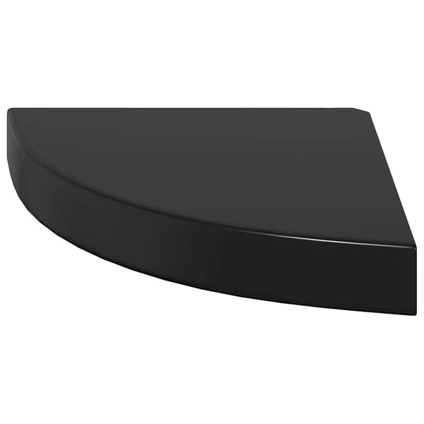 Eck-Wandregal, Hochglanz Schwarz, 25 cm