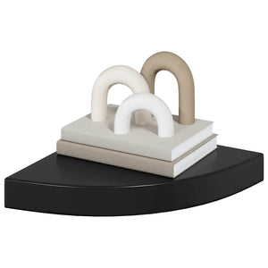 Eck Wandregale, 2er Set, Hochglanz Schwarz