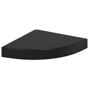 Eck Wandregale, 2er Set, Hochglanz Schwarz