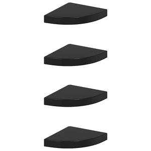Eckregale, 4er Set, Hochglanz Schwarz