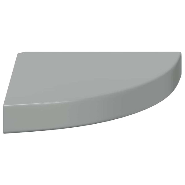 Eck-Wandregal, Hochglanz Grau, 25 cm